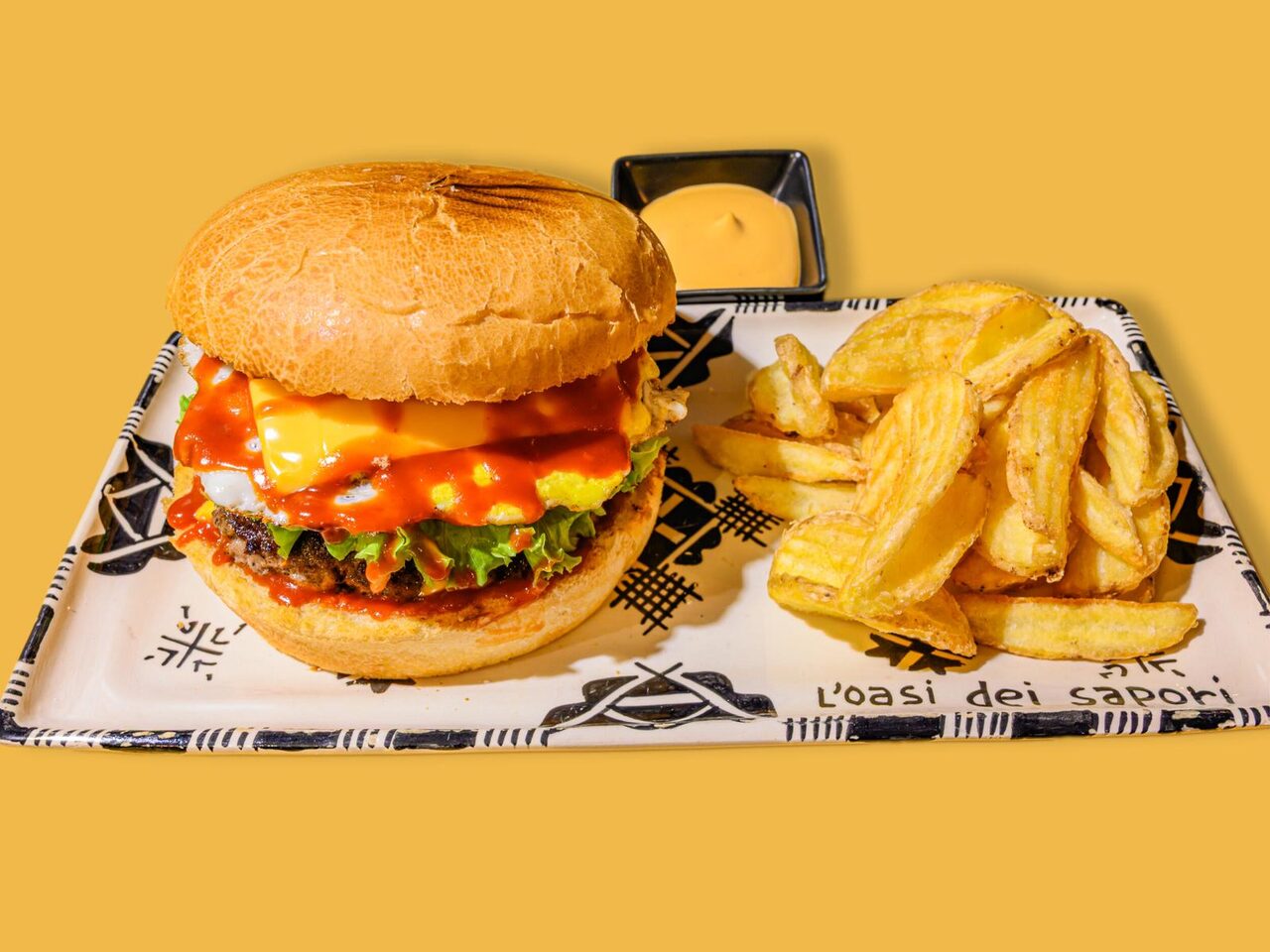 Hamburger con patatine fritte